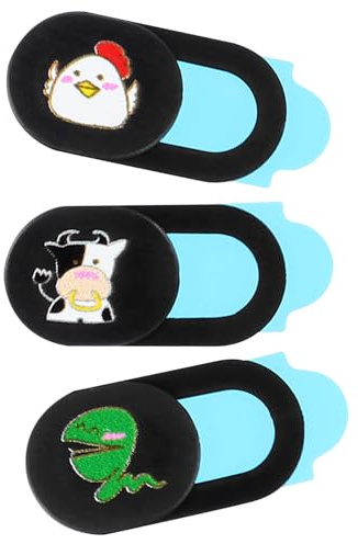 Garneck Funda Protectora para Webcam de Ordenador y Teléfono Diseño de Animales Tapa de Privacidad Compacta y Ligera Paquete de 3 Unidades Verde Forma de Tarjeta Compatible Portátiles