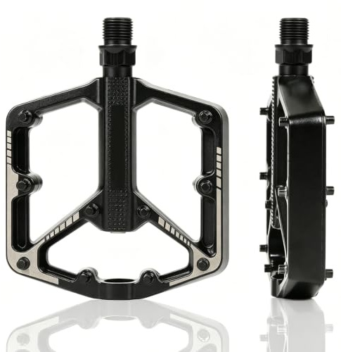 VINATO Pédale Vélo Pedale de Velo en Alliage d'Aluminium Pedales Vélo de Montagne Antidérapante Pédales Plates Légères et Larges Pédales de Vélo 9/16 Roulements pour Vélo VTT