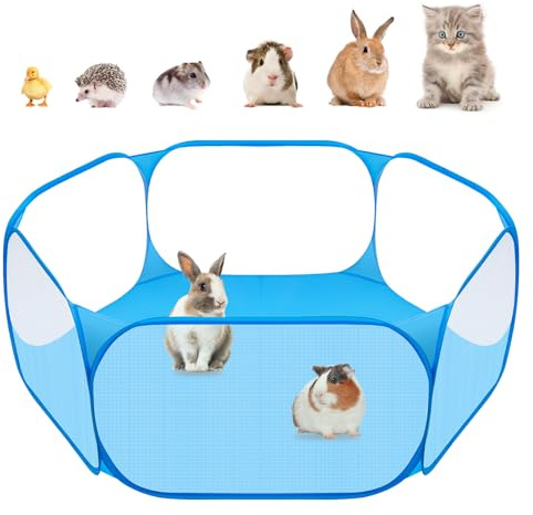 Tente de cage C & C pour petits animaux, barrière transparente pour exercice de parc pour animaux de compagnie, clôture de jardin portable pour cobaye, lapins, chinchillas et hérissons