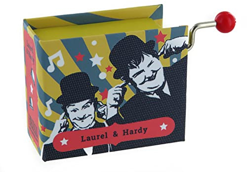 Hand-cranked Music Box/Musical Box Made of Illustrated Cardboard in The Shape of a Book with 18-Note Musical Mechanism - Dance of The Cuckoos (Laurel and Hardy Main Theme)