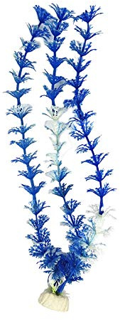 HshDUti Petites plantes aquatiques artificielles pour aquarium - Décoration pour la maison et le bureau - Plante hydroponique en plastique - Bleu