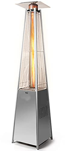 Suinga Estufa exterior de Gas Piramide, Estufa de Terraza inox, Calentador Patio a Gas Butano y Propano 13kW