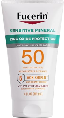 Eucerin Sun Sensitive Mineral Sunscreen Lotion, Face, Body, SPF 50, 4 FL OZ