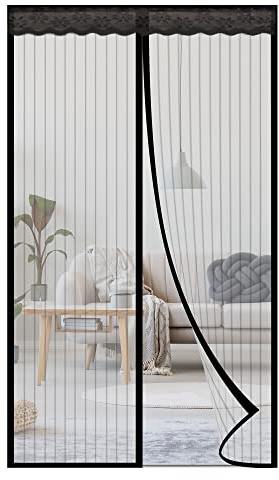 Ngreen Magnetic Screen Door Mesh - Heavy Duty Magic Door Screen Closure with Magnets for Sliding, Patio, French, Front and Back Door, Kid and Pet Friendly, Easy Install