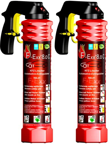 F-Exx 8.0 C - 2er Pack Auto-Feuerlöscher ohne Treibgas mit Frostschutz von -20° bis +70° C Made in Germany