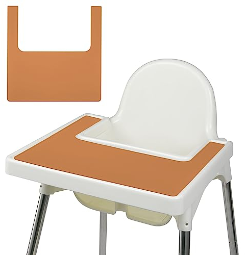 Vicloon Silikon Hochstuhl Matte für Babys und Kinder | Silikonmatte für den Babyhochstuhl, BPA-frei, Platzset für Babys und Kinder/IKEA Hack (Orange)