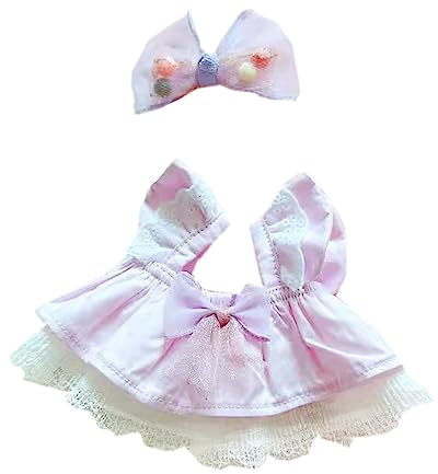 niannyyhouse Ropa de muñeca de felpa de 20 cm, vestido suelto de color sólido, accesorios de vestir (morado)