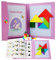 Tangram Magnetisches Spiel aus Kinder, Geometrische Formen, Pädagogisches Spielzeug Geschenk, 96 Muster, Die Zueinander Passen