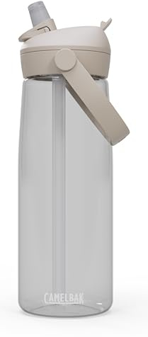 Camelbak THRIVE FLIP STRAW 740 ml – sport bottle – on-the-go flow valve – dust cover – swivel handle – ideal for hiking and driving – clear, size: OS