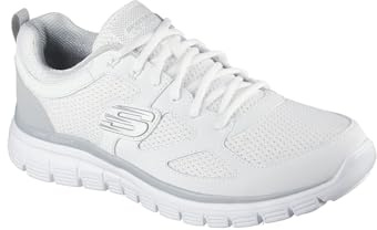 Skechers Mens Flex Burns Agoura Trainers - White, UK9.5