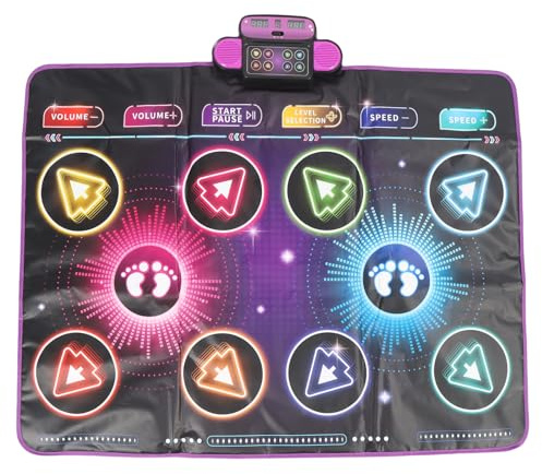 Oreilet Dance Mat, Double Player Electronic Dance Mat for Kids Adults Toddlers, Interactive Dancing Game Pad, Music Playmat for Girls Boys 5 6 7 8 9 10 11 12 Year Old