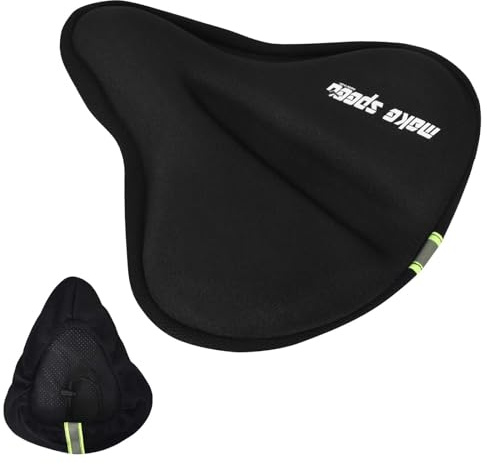 Gel Sattelbezug Fahrrad Groß, Gepolsterter Sattelbezug Fahrrad, Sattelüberzugs Polster, Gel Sitzkissen Fahrrads, Sattelbezugs Gelüberzug, für Stationäre Fahrräder, Indoor-Radfahren,28 x 24 cm