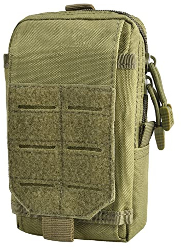 TRIWONDER Bolsa de Móvil Molle Funda para Teléfono Móvil Bolsa EDC/EMT Organizador de Bolsillo al Aire Libre (C - Verde)