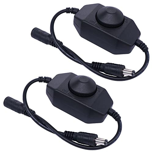 weideer 2 st LED-remsa lampor dimmer DC12V-24V roterande dimmer brytare för LED-remsa lampor LED-rep ljus 3528 5050 5630 svart K-018-BK
