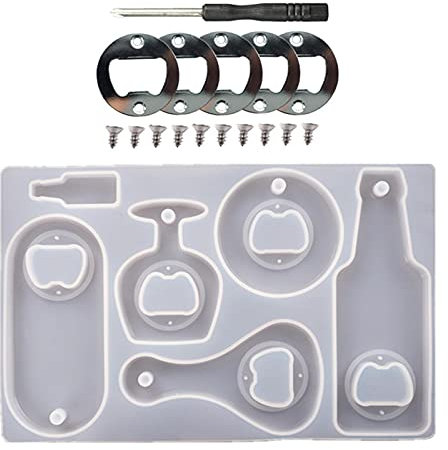 rebirthsame Moules en Résine Ouvre-Bouteilles, Moules La Clé en Silicone pour Époxy, Moules Coulée Bijoux en Résine pour Tire-Bouchon Vin, Bricolage Artisanat