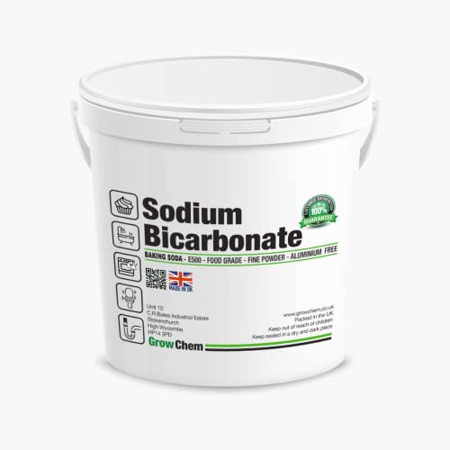 Grow Chem Baking Soda, Sodium Bicarbonate (5kg Bucket) UK MADE Pure Baking Soda for ECO Friendly Cleaning, Baking, Bath Bombs, Odour Removal and Teeth Cleaning
