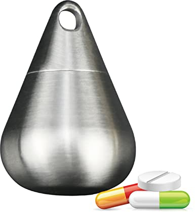Mini Pillendose Schlüsselanhänger Titan, Tablettendose für Unterwegs Metall, Wasserdicht Outdoor Pillenbox, BPA Frei Reise Notfall Pillenflasche, Tragbare Medizinische Pillenhalter