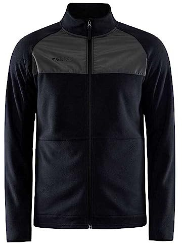 Craft ADV Explore Fleece Midlayer Herren M | Black | Fleecejacke Herren aus recyceltem Polyester | Seitentaschen & Brusttaschen mit Reißverschluss | Pullover für Herren zum Wandern und Skifahren