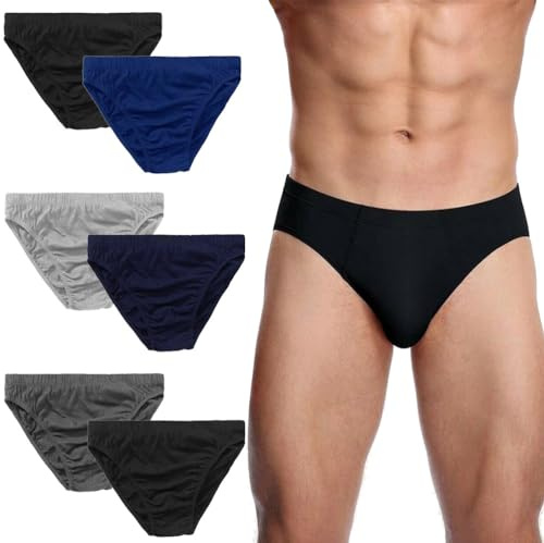 Molten Creek Men's Classic Sports, Excellent Choice For Everyday Wear, Soft Cotton Underwear Ribbed Soft Sports Slips Briefs Pants Trunk Hipster, 6 Pack (UK, Alpha, L, Regular, Regular, Assorted)