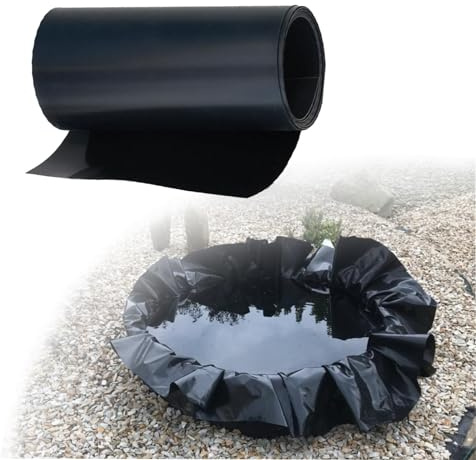 Telo per Laghetto Nero in HDPE 3x2m 8x6m Fodera Laghetto Flessibile per Il laghetto da Giardino, Resistente ai Raggi UV e alle intemperie Rivestimento per laghetti Koi 0.12mm 13x12m ( Dimensione : 8x6