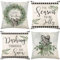 VITEVER Holly Kiefernzapfen Baum Weihnachten Kissenabdeckungen 4er Set, 45x45cm Kissenabdeckungen Winterurlaub Zierkissenbezug Couch Wohnzimmer Deko