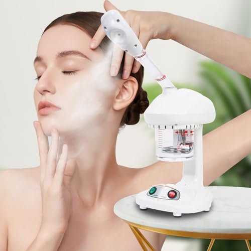 Vaporizzatore Viso Vaporizzatore Facciale Nano-Ionico Sauna Facciale Domestica, Libera Pori, Atomizzatore a Nebbiolina Tiepida, Umidificatore Idratante Spa Facciale 450ml