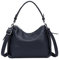 OBC Damen Tasche Shopper Handtasche Hobo Bag Schultertasche Cross Over Umhängetasche Beuteltasche Henkeltasche Leder Optik Dunkelblau
