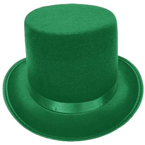 HINAYOSAN Chapeau haut de forme pour femme et homme - Chapeau non tissé - Vert, Vert, 2-3