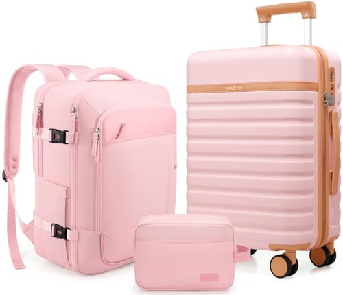 UKEIN Luggage Sets 3Piece, Carry On Luggage 20in Suitcase Set With Backpack