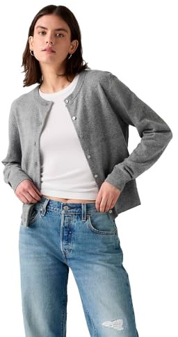 Levi's Cardigan da Donna Tara Super Soft Girocollo Cardi, Dark Heather Gray Br, M