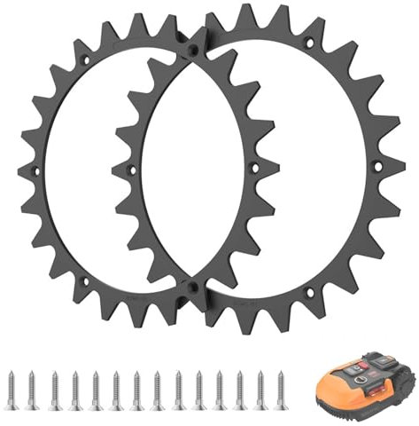 Moupaa Mähroboter Spikes für Worx Landroid L Modell WR153E, WR155E, WR147E.1, WR148E, 225mm Spike für Traktionsverstärker, 2 Anti-Rutsch-Spikes, 14 Schrauben