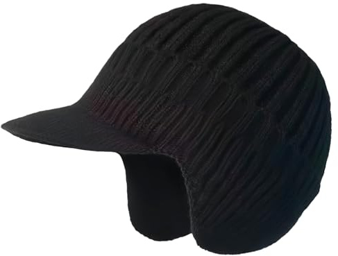 Gorras de Hombre Invierno, Gorro de Invierno Unisex con Visera y Paraorecchie, Cappellino Invernale Cálido de Acrílico con Forro de Pile, Accesorio Versátil Climas Fríos y Actividades al Aire Libre