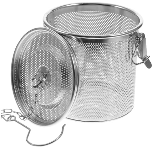 TOGEVAL Filtro de Especias de Acero Inoxidable con Malla Fina y Gancho para Colador de Condimentos Cesta Salmuera Útil para Cocina Doméstica y Restaurante Resistente y Fácil de Limpiar