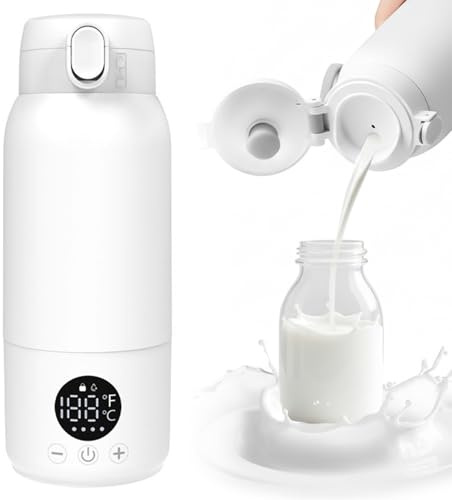 TABKSOLA Calentador de biberones portátil para viajes y hogares - Calentador de leche eléctrico con control de temperatura preciso, 100 W, calentamiento rápido para alimentos para bebés, color blanco