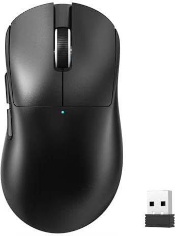 LexonElec Magic-Refiner X2 Superleichte Kabellose Computermaus, Optischer Pixart 3311 Gaming-Sensor, 24000 DPI, 1000 Hz Abtastrate, 2,4G/BT/USB-Wired Mouse, Ergonomisches für Laptop/PC/Mac - Schwarz