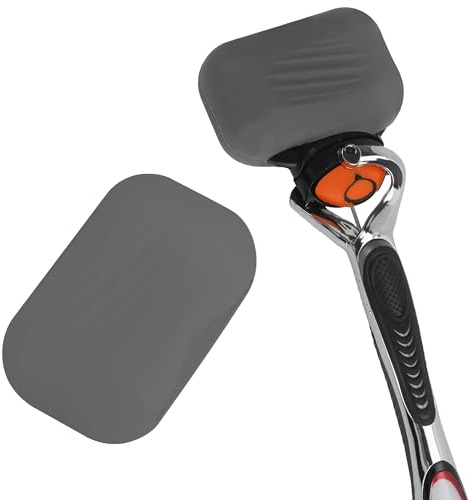 2-pack rakhyvel silikonfodral, bärbar rakhållare för resor, rakhyvel skydd kompatibel med Venus rakhyvel resväska, bladbehållare förvaring rakapparat hållare, Grå, 2 x 1.4 x 0.8, Modern