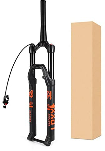 ZXGSXIOU Horquilla de suspensión Delantera MTB de 27,5/29, Tubo cónico de 140 mm de Recorrido, Eje de 15 x 100 mm, Ajuste de Rebote, Bloqueo Remoto, Accesorios