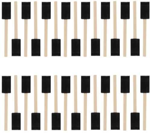 30 Piezas Pincel de Espuma, Pinceles de Pintura de Espuma, Brochas de Espumas con Mango, Brocha de Esponja para Pintar, para Pintura, teñir, Artesanía y Proyectos de Bricolaje, Negro