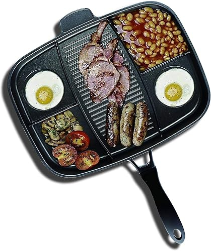 InGenious Lazy Man Frying Pan Multi Hob Cooker 5-in-1 Breakfast Cooking Skillet