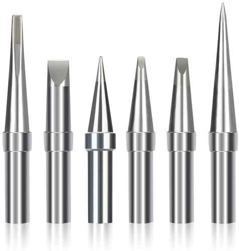 Solder Tips 6pcs for Weller ET Soldering Iron, Replacement Tips for WES51/50,WESD51,PES51 / 50,WE1010NA WCC100 LR21 ET Tip Series (6PCS-01)