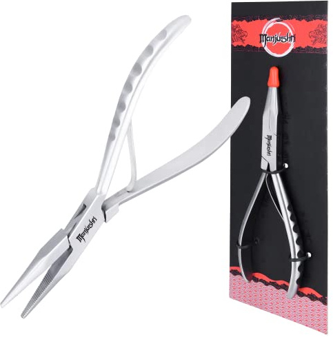Manjushri Precision 6 Inches Fish Pin Bone Pliers Tweezers for Removing, Plucking and Pulling Pin Bones (Silver)