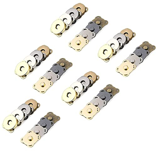 TSLRSA Magnet Druckknopf Metall - 20 Stück Magnetknopf Nähen, Magnetische Knopf, Für Taschen, Nähen, Handwerk, Handtaschen, Kleidung(14mm, 4 Farben)