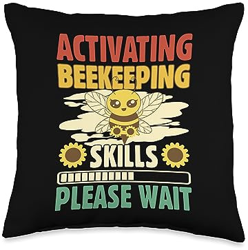 Funny Beekeeping Clothing Gifts For Beekeeper Funny Saying Bee Quote Beekeeping Throw Pillow, 16x16, Multicolor