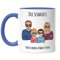 Kiddle-Design Mug Bleue Familial Personnalisé Père Mère 2 Enfants Fête des Mères Papa Maman Famille cool Fils Fille