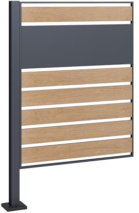 ESTEXO Mülltonnenverkleidung Mülltonnenbox Mülltonnenzaun 120 cm Garten Flexibler Sichtschutz erweiterbar (1 Pfosten + 1 Element)