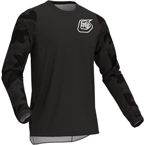 HULG Herren-Mountainbike-Trikot, Herren-Radtrikot, Motocross, Downhill-Trikot, Schnell Trocknend Und Atmungsaktiv, Geeignet Für MTB/BMX/Cross-Country-Motorräder Und Andere Sportarten (Style-10,L)