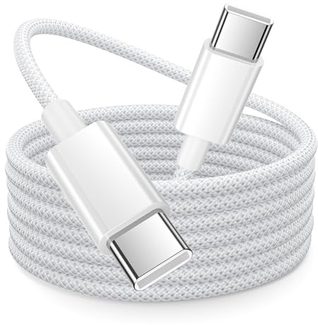 Cable USB C Carga Rapida para iPhone 15 16 17 Pro Max/Plus/Air,iPad Pro/Air, 3M Cable USB C a USB C 60W Cable iPhone 15 16 Cable Cargador Tipo C Carga Rapida para Samsung Galaxy S24 S23 S22 S21,Xiaomi