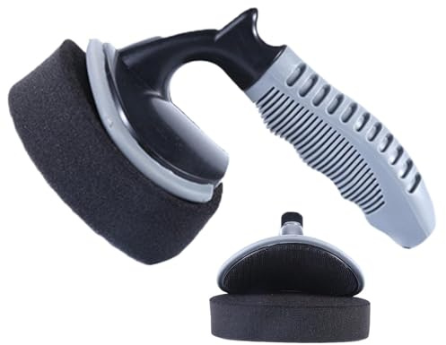 Cepillo aplicador de brillo de neumáticos, cepillo multiusos para brillo de ruedas con esponja desmontable, diseño curvado portátil para limpieza de automóviles y vehículos, ideal para el cuidado y