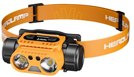 Genérico frontal recargable – frontal potente y ajustable, luces frontales con correa cómoda, luz exterior LED, manos libres, luces de trabajo para la pesca,