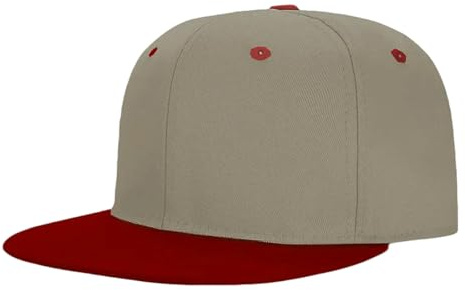 Gyios Cappello Uomo Berretto da Baseball per E Donna Snapback con Visiera Piatta Cappellino Hip Hop Regolabile Uomo-Bordo Rosso Kaki